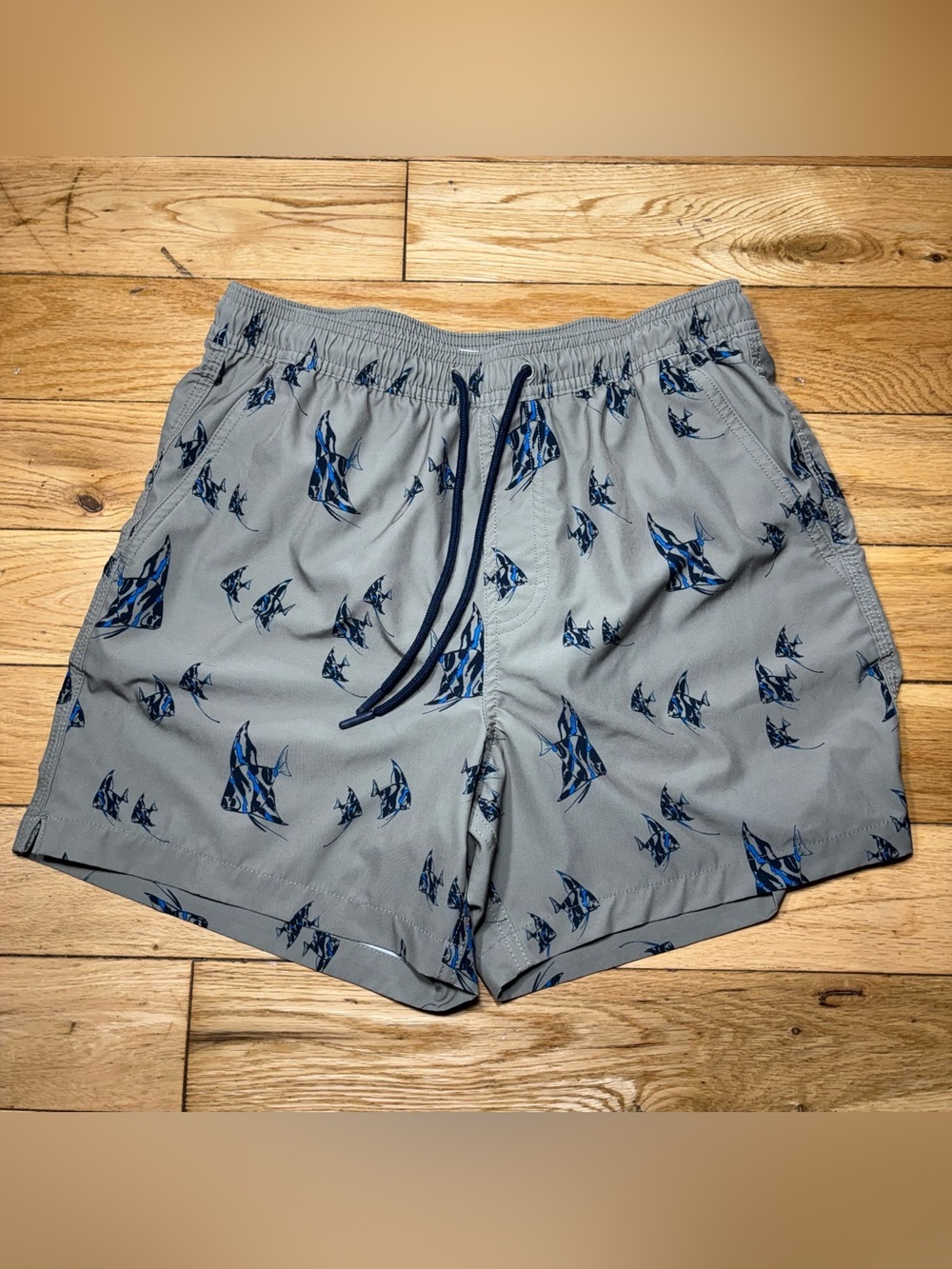 American Eagle Fish Print Swim Trunks Men’s Small Beach Shorts